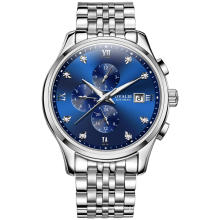 Automatic Mechanical Watch Men Fashion Sport Multiple Time Zone Relogio Masculino WristWatch Steel WaterProof Diamond Clock